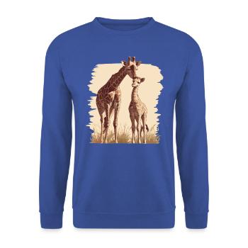 Giraffes Giraffe - Unisex Sweatshirt - royal blue - Front - Alina (178cm) & Michal (187cm)