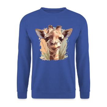 Giraffes Giraffe - Unisex Sweatshirt - royal blue - Front - Alina (178cm) & Michal (187cm)