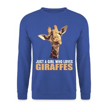 Giraffes Giraffe - Unisex Sweatshirt - royal blue - Front - Alina (178cm) & Michal (187cm)