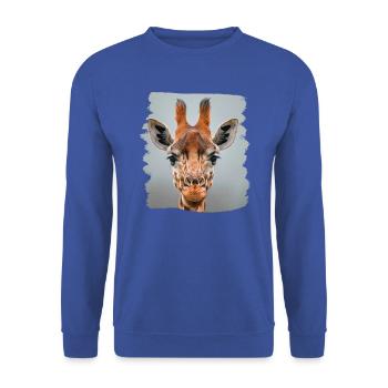 Giraffes Giraffe - Unisex Sweatshirt - royal blue - Front - Alina (178cm) & Michal (187cm)