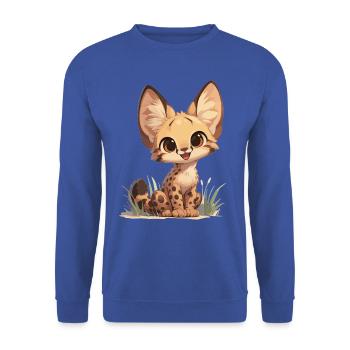 Servale Serval - Unisex Pullover - Royalblau - Vorne - Alina (178cm) & Michal (187cm)