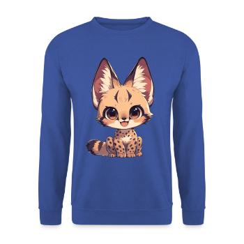 Servale Serval - Unisex Pullover - Royalblau - Vorne - Alina (178cm) & Michal (187cm)