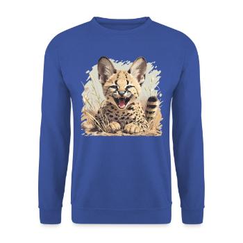 Servale Serval - Unisex Pullover - Royalblau - Vorne - Alina (178cm) & Michal (187cm)