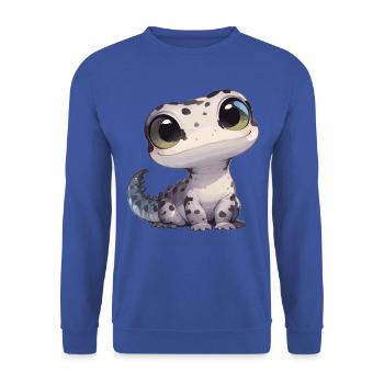 Geckos Gecko - Unisex Pullover - Royalblau - Vorne - Alina (178cm) & Michal (187cm)