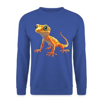 Geckos Gecko - Unisex Pullover - Royalblau - Vorne - Alina (178cm) & Michal (187cm)