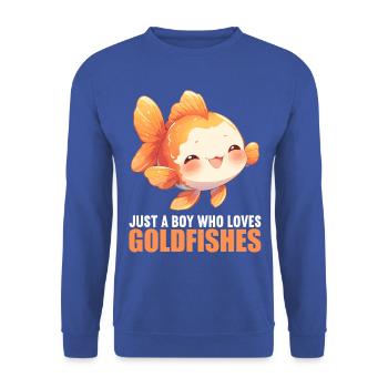 Goldfische Goldfisch - Unisex Pullover - Royalblau - Vorne - Alina (178cm) & Michal (187cm)