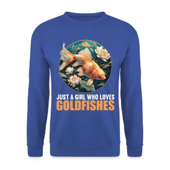 Goldfische Goldfisch - Unisex Pullover - Royalblau - Vorne - Alina (178cm) & Michal (187cm)