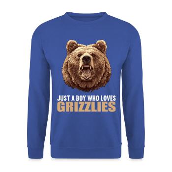 Grizzlybären Grizzlybär - Unisex Pullover - Royalblau - Vorne - Alina (178cm) & Michal (187cm)