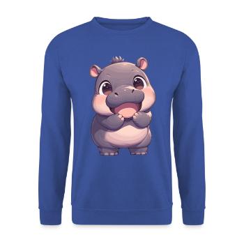 Hippopotamus Hippopotamus - Unisex Sweatshirt - royal blue - Front - Alina (178cm) & Michal (187cm)
