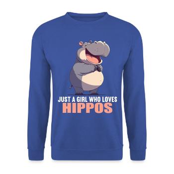 Hippopotamus Hippopotamus - Unisex Sweatshirt - royal blue - Front - Alina (178cm) & Michal (187cm)
