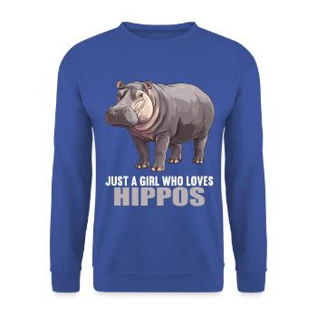 Hippopotamus Hippopotamus - Unisex Sweatshirt - royal blue - Front - Alina (178cm) & Michal (187cm)