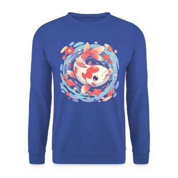 Koi Koi Carp - Unisex Sweatshirt - royal blue - Front - Alina (178cm) & Michal (187cm)