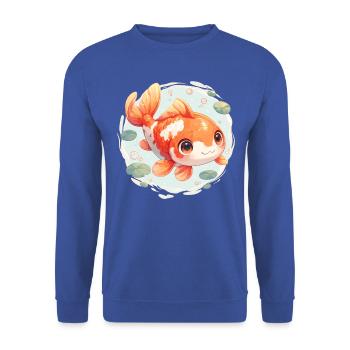 Koi Koi Carp - Unisex Sweatshirt - royal blue - Front - Alina (178cm) & Michal (187cm)
