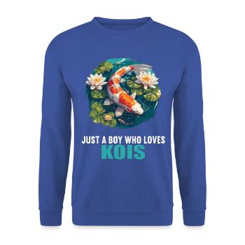 Koi Koi Carpe - Sweat-shirt Unisexe - bleu royal - Devant - Alina (178cm) & Michal (187cm)
