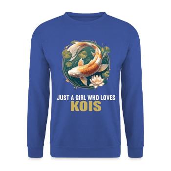 Koi Koi Carpe - Sweat-shirt Unisexe - bleu royal - Devant - Alina (178cm) & Michal (187cm)