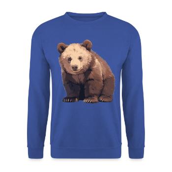 Ours Kodiak Ours Kodiak - Sweat-shirt Unisexe - bleu royal - Devant - Alina (178cm) & Michal (187cm)