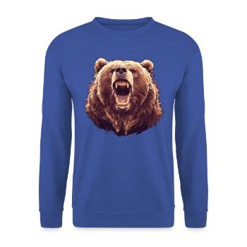 Ours Kodiak Ours Kodiak - Sweat-shirt Unisexe - bleu royal - Devant - Alina (178cm) & Michal (187cm)