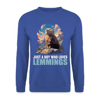 Lemmings Lemming - Unisex Sweatshirt - royal blue - Front - Alina (178cm) & Michal (187cm)