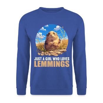 Lemmings Lemming - Unisex Sweatshirt - royal blue - Front - Alina (178cm) & Michal (187cm)