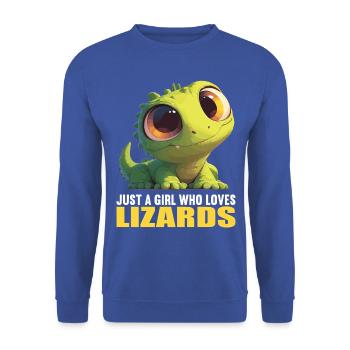 Lizards Lizard - Unisex Sweatshirt - royal blue - Front - Alina (178cm) & Michal (187cm)