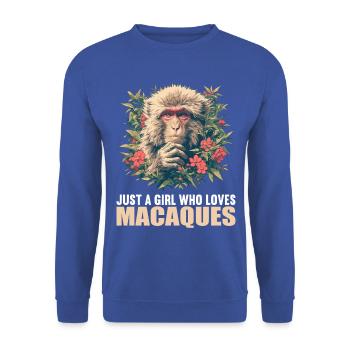 Makaken Makake - Unisex Pullover - Royalblau - Vorne - Alina (178cm) & Michal (187cm)