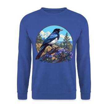 Elstern Elster - Unisex Pullover - Royalblau - Vorne - Alina (178cm) & Michal (187cm)