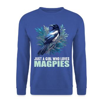 Magpies Magpie - Unisex Sweatshirt - royal blue - Front - Alina (178cm) & Michal (187cm)