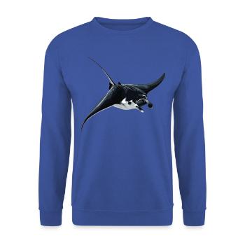 Raies manta Raies manta - Sweat-shirt Unisexe - bleu royal - Devant - Alina (178cm) & Michal (187cm)