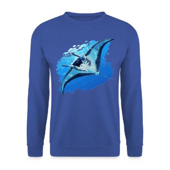 Raies manta Raies manta - Sweat-shirt Unisexe - bleu royal - Devant - Alina (178cm) & Michal (187cm)