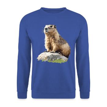 Murmeltiere Murmeltier - Unisex Pullover - Royalblau - Vorne - Alina (178cm) & Michal (187cm)