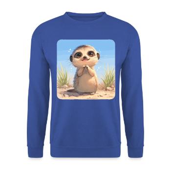Meerkat Erdmännchen - Unisex Pullover - Royalblau - Vorne - Alina (178cm) & Michal (187cm)