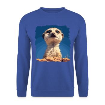 Meerkat Erdmännchen - Unisex Pullover - Royalblau - Vorne - Alina (178cm) & Michal (187cm)