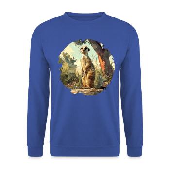 Meerkat Erdmännchen - Unisex Pullover - Royalblau - Vorne - Alina (178cm) & Michal (187cm)