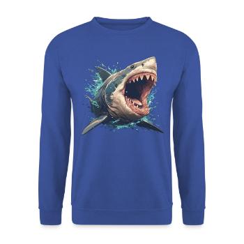 Great White Sharks Great White Shark - Unisex Sweatshirt - royal blue - Front - Alina (178cm) & Michal (187cm)