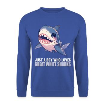 Great White Sharks Great White Shark - Unisex Sweatshirt - royal blue - Front - Alina (178cm) & Michal (187cm)
