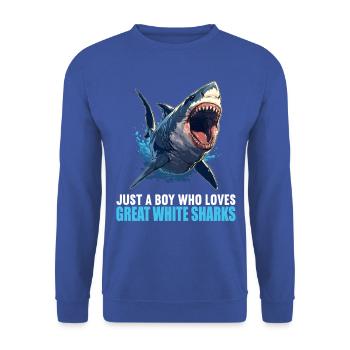 Great White Sharks Great White Shark - Unisex Sweatshirt - royal blue - Front - Alina (178cm) & Michal (187cm)
