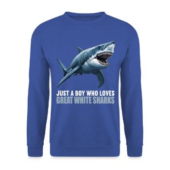 Great White Sharks Great White Shark - Unisex Sweatshirt - royal blue - Front - Alina (178cm) & Michal (187cm)
