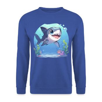 Haie Hai - Unisex Pullover - Royalblau - Vorne - Alina (178cm) & Michal (187cm)