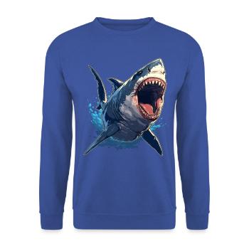 Haie Hai - Unisex Pullover - Royalblau - Vorne - Alina (178cm) & Michal (187cm)