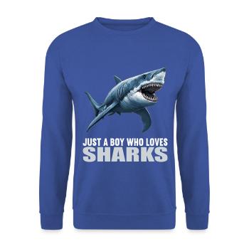 Haie Hai - Unisex Pullover - Royalblau - Vorne - Alina (178cm) & Michal (187cm)