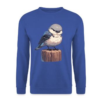 Spottdrosseln Spottdrossel - Unisex Pullover - Royalblau - Vorne - Alina (178cm) & Michal (187cm)