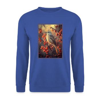 Spottdrosseln Spottdrossel - Unisex Pullover - Royalblau - Vorne - Alina (178cm) & Michal (187cm)