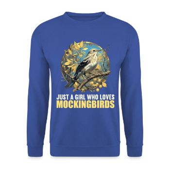 Spottdrosseln Spottdrossel - Unisex Pullover - Royalblau - Vorne - Alina (178cm) & Michal (187cm)