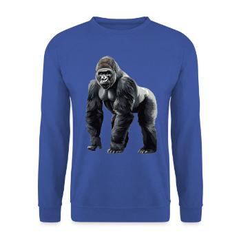 Gorilles de montagne Gorille de montagne - Sweat-shirt Unisexe - bleu royal - Devant - Alina (178cm) & Michal (187cm)
