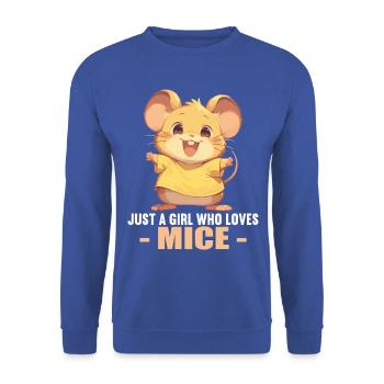 Mäuse Maus - Unisex Pullover - Royalblau - Vorne - Alina (178cm) & Michal (187cm)