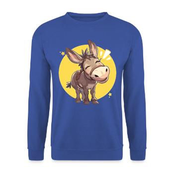 Âne Esel - Sweat-shirt Unisexe - bleu royal - Devant - Alina (178cm) & Michal (187cm)