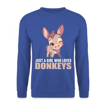 Donkey Esel - Unisex Pullover - Royalblau - Vorne - Alina (178cm) & Michal (187cm)