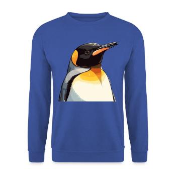 Pinguine Pinguin - Unisex Pullover - Royalblau - Vorne - Alina (178cm) & Michal (187cm)