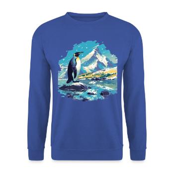 Penguins Penguin - Unisex Sweatshirt - royal blue - Front - Alina (178cm) & Michal (187cm)