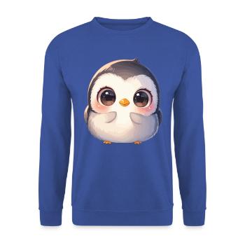 Pinguine Pinguin - Unisex Pullover - Royalblau - Vorne - Alina (178cm) & Michal (187cm)